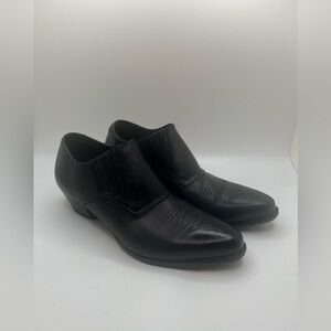 Durango Women”s Black Western Leather Upper Slip On Ankle Boots Size 7.5 M